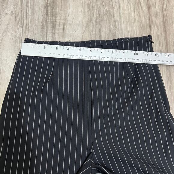 ASOS DESIGN Women’s Tailored Slim Pinstripe Pants Size 2 Side Zip Slit & Raw Hem - Picture 4 of 13